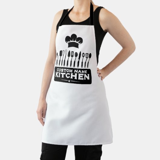 Custom Name Kitchen Chef Design Apron エプロン (インサイチュ)