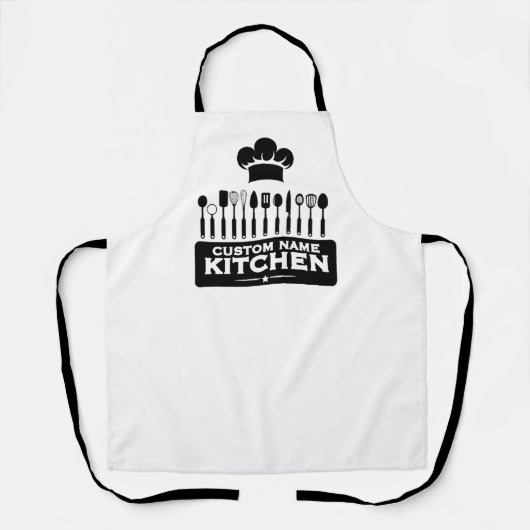 Custom Name Kitchen Chef Design Apron エプロン (正面)