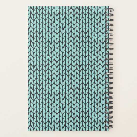 Custom Name Knit Turquoise Planner プランナー手帳 (裏面)