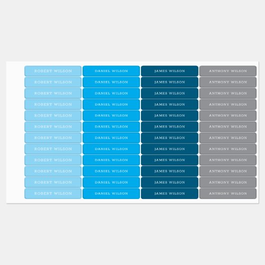 Custom Name Labels Kids' Boys Stickers ラベル (シート)