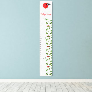 Custom Name Ladybug Growth Chart for Kids キャンバスプリント