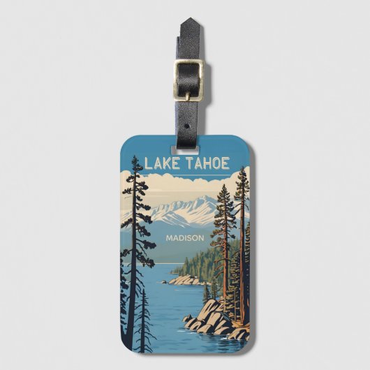 Custom Name Lake Tahoe ラゲッジタグ (正面縦)