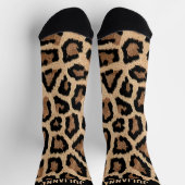 Custom Name Leopard Print Crew Socks ソックス (上部)