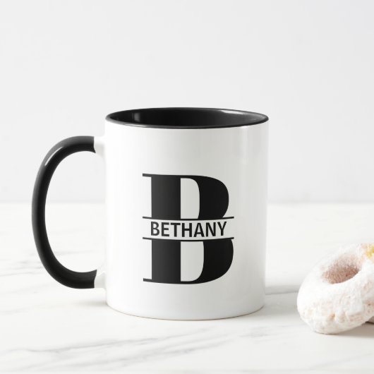 Custom Name Letter 'B' Mug マグカップ (ドーナツ)