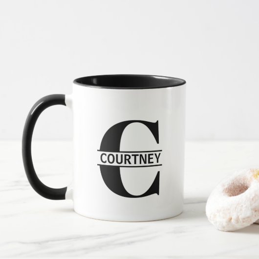 Custom Name Letter 'C' Mug マグカップ (ドーナツ)