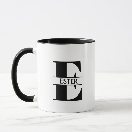 Custom Name Letter 'E' Mug マグカップ (左)