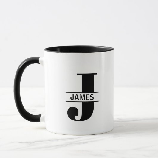 Custom Name Letter 'J' Mug マグカップ (左)