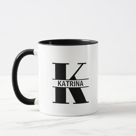 Custom Name Letter 'K' Mug マグカップ (左)
