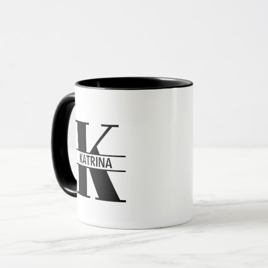 Custom Name Letter 'K' Mug マグカップ (正面左)
