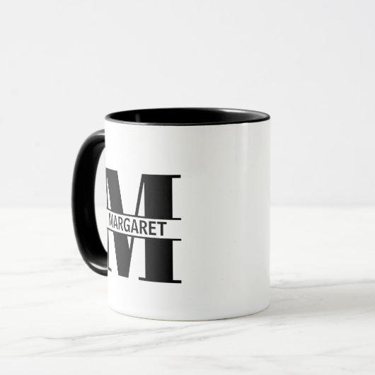 Custom Name Letter 'M' Mug マグカップ (正面左)