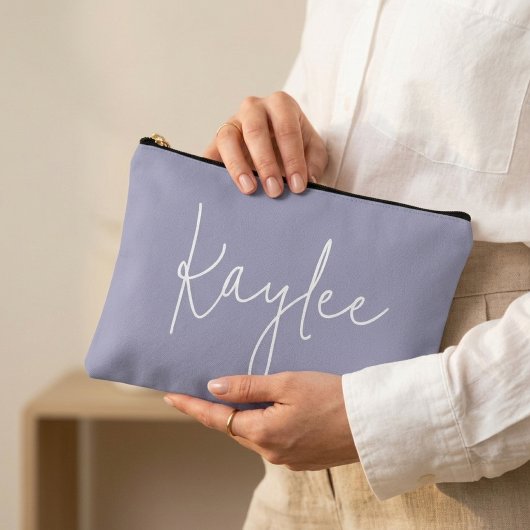 Custom Name Lilac Cosmetic Bag for Bridesmaid Gift アクセサリーポーチ