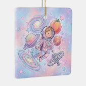 Custom Name Little Astronaut Boy Space Galaxy  セラミックオーナメント (右)