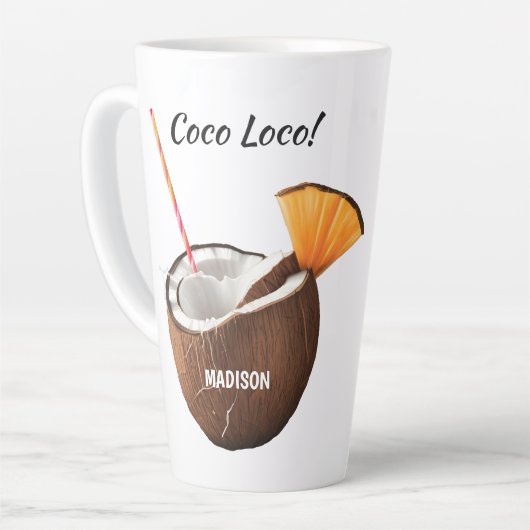 Custom Name & Location Coco Loco カフェラテマグ (左アングル)