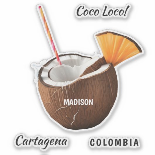 Custom Name & Location Coco Loco シール (正面)