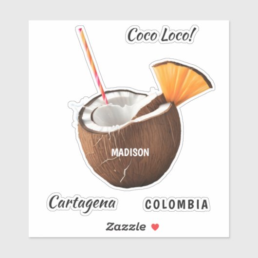 Custom Name & Location Coco Loco シール (シート)