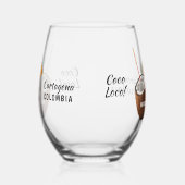 Custom Name & Location Coco Loco ステムなしワイングラス (左)