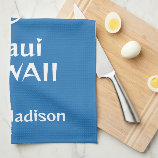 Custom Name, Location & Color Shaka キッチンタオル (四つ折り)