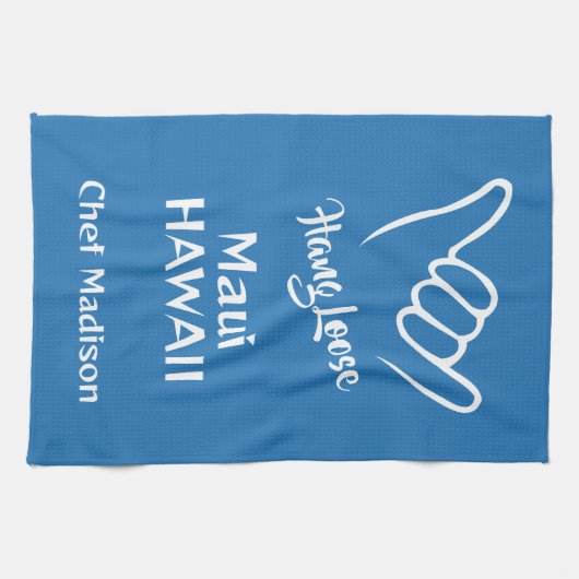 Custom Name, Location & Color Shaka キッチンタオル (横)