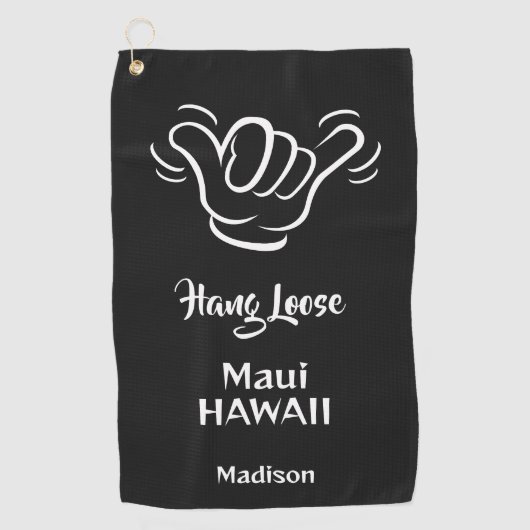 Custom Name, Location & Color Shaka ゴルフタオル (正面)