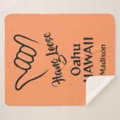 Custom Name, Location & Color Shaka シェルパブランケット (正面(横))