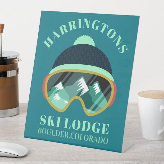 Custom Name & Location Ski Mask 台座サイン (インサイチュ)