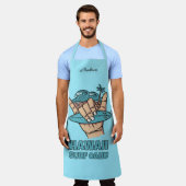 Custom Name & Location Surf Shaka エプロン (着用した状態)