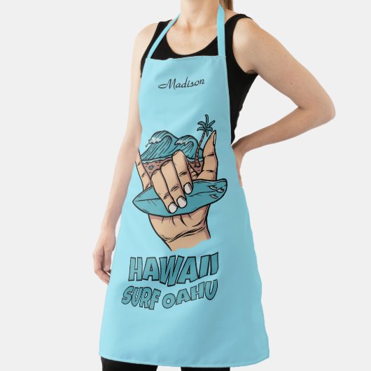 Custom Name & Location Surf Shaka エプロン (インサイチュ)