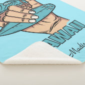 Custom Name & Location Surf Shaka シェルパブランケット (3/4)