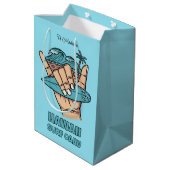 Custom Name & Location Surf Shaka ミディアムペーパーバッグ (裏面アングル)