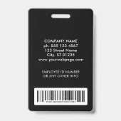 Custom Name Logo Photo Barcode Employee ID Badge バッジ (裏面)