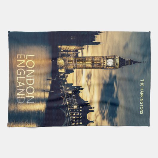 Custom Name London キッチンタオル (横)