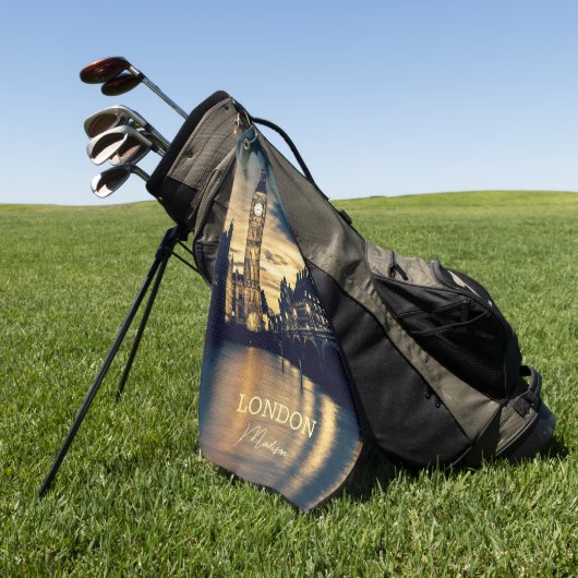 Custom Name London ゴルフタオル (グリーン)