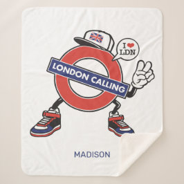 Custom Name London Calling シェルパブランケット