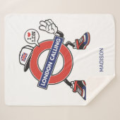 Custom Name London Calling シェルパブランケット (正面(横))