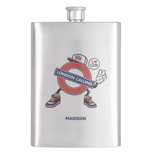Custom Name London Calling フラスク (正面)
