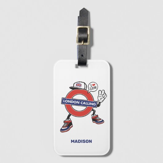 Custom Name London Calling ラゲッジタグ (正面縦)