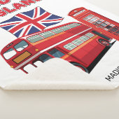 Custom Name London England シェルパブランケット (3/4)