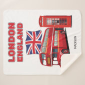 Custom Name London England シェルパブランケット (正面(横))