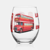 Custom Name London England ステムなしワイングラス (正面)