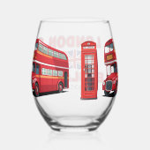 Custom Name London England ステムなしワイングラス (右)