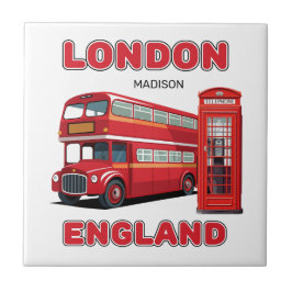 Custom Name London England タイル