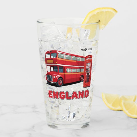 Custom Name London England タンブラーグラス (アイス裏面)