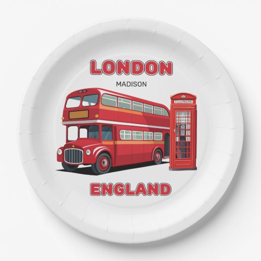 Custom Name London England ペーパープレート (正面)