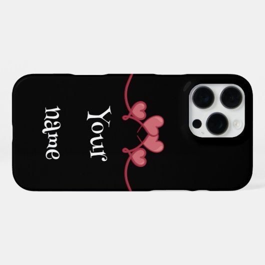 Custom Name love Heart phone case  iPhoneケース (裏面横)