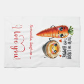 Custom Name Love Kitchen Towel Funny Food Art キッチンタオル (横)
