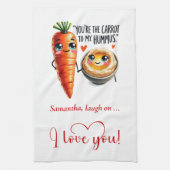 Custom Name Love Kitchen Towel Funny Food Art キッチンタオル (縦)