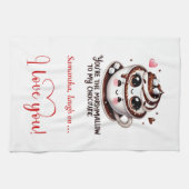 Custom Name Love Quote Funny Food Towel キッチンタオル (横)
