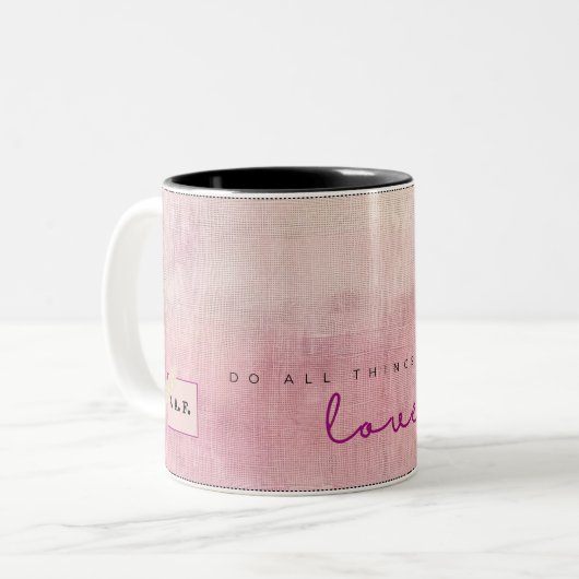 Custom Name Love Script Heather Dusk Poet Mug ツートーンマグカップ (正面左)