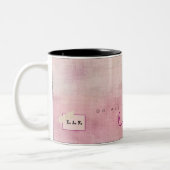 Custom Name Love Script Heather Dusk Poet Mug ツートーンマグカップ (左)