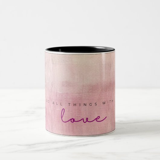 Custom Name Love Script Heather Dusk Poet Mug ツートーンマグカップ (中央)